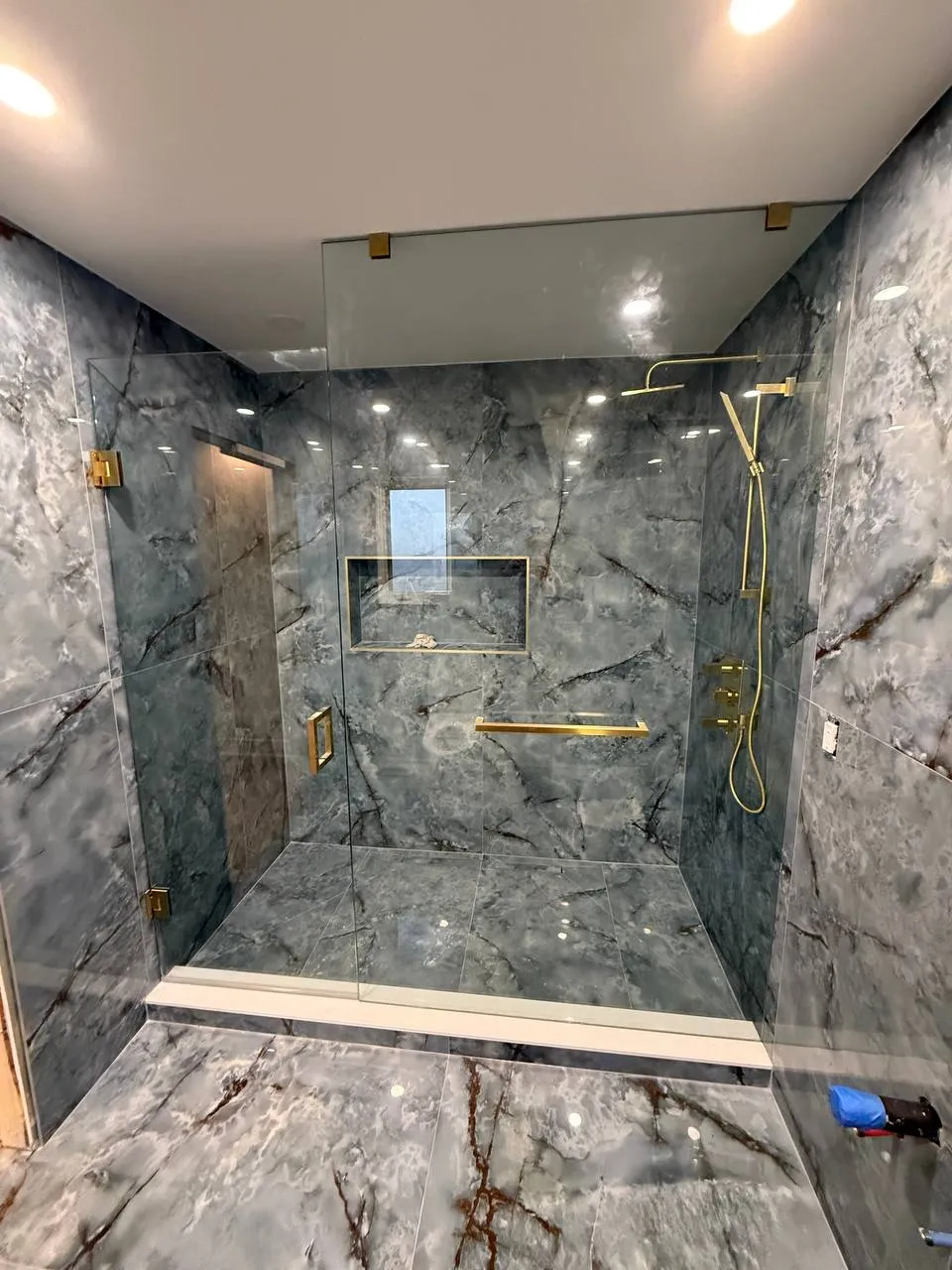 Residential floor tile installation project