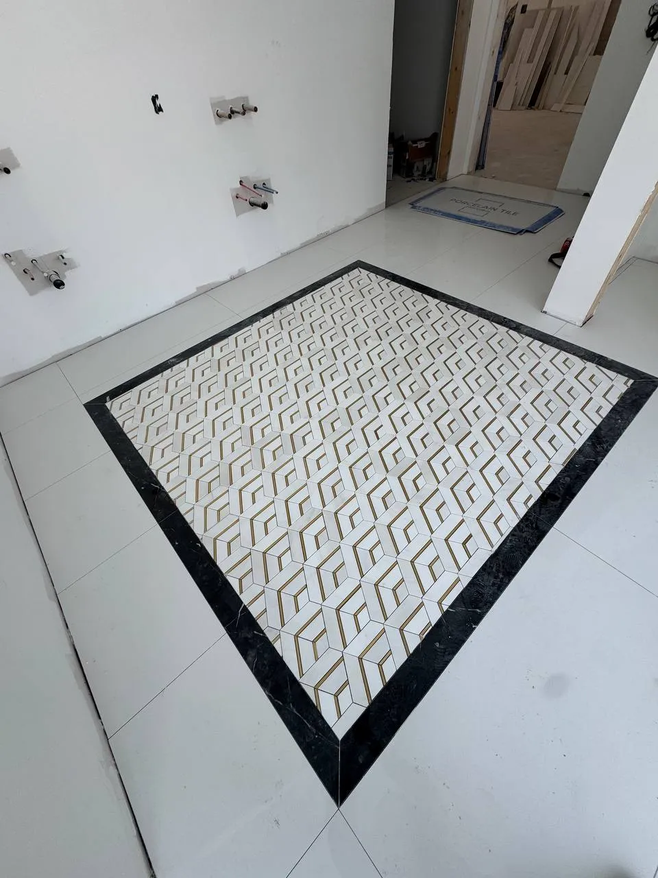 Kitchen backsplash mosaic tile detail
